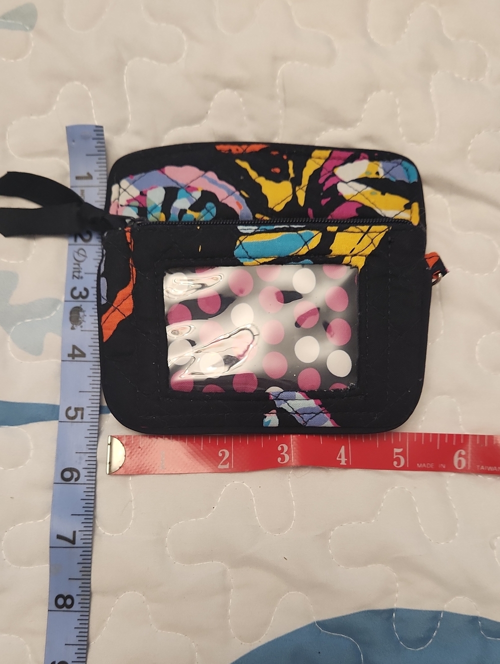 Vera Bradley Black Multi-Color Floral ID Wallet